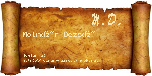 Molnár Dezső névjegykártya