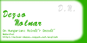 dezso molnar business card